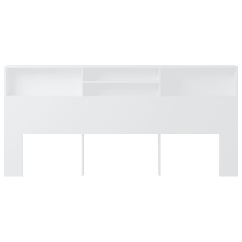 Produktbild för Sänggavel med förvaring vit 220x19x103,5 cm