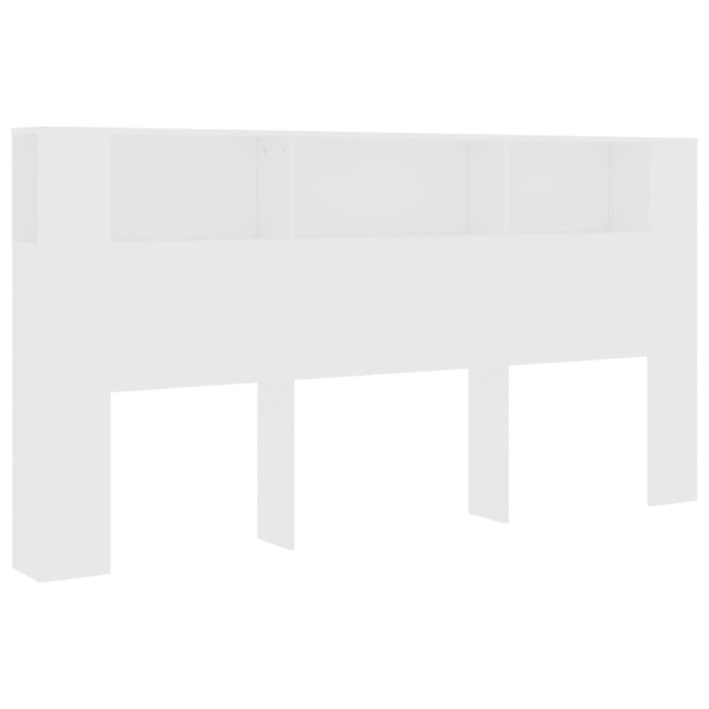 Produktbild för Sänggavel med förvaring vit 200x18,5x104,5 cm