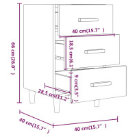 Produktbild för Sängbord betonggrå 40x40x66 cm konstruerat trä