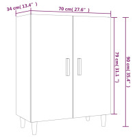 Produktbild för Skänk vit 70x34x90 cm konstruerat trä