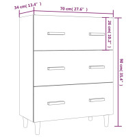 Produktbild för Byrå betonggrå 70x34x90 cm konstruerat trä