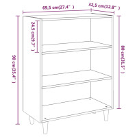 Produktbild för Skänk svart 69,5x32,5x90 cm konstruerat trä