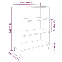 Produktbild för Skänk svart 69,5x32,5x90 cm konstruerat trä