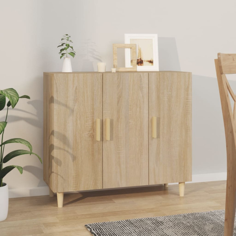 Produktbild för Skänk sonoma-ek 90x34x80 cm konstruerat trä