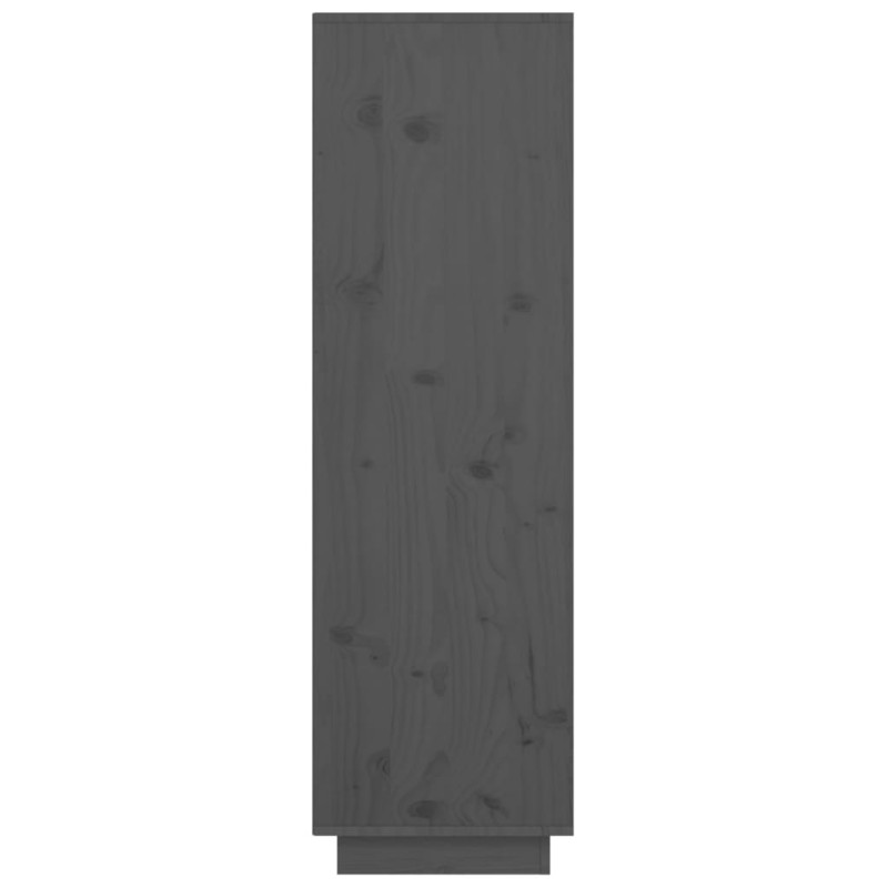 Produktbild för Högskåp grå 38x35x117 cm massiv furu