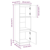 Produktbild för Högskåp honungsbrun 38x35x117 cm massiv furu