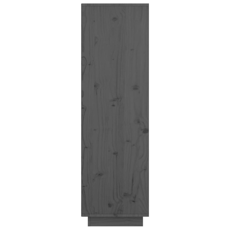 Produktbild för Högskåp grå 74x35x117 cm massiv furu