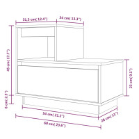 Miniatyr av produktbild för Sängbord 60x34x51 cm massiv furu