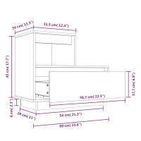 Miniatyr av produktbild för Sängbord vit 60x34x51 cm massiv furu