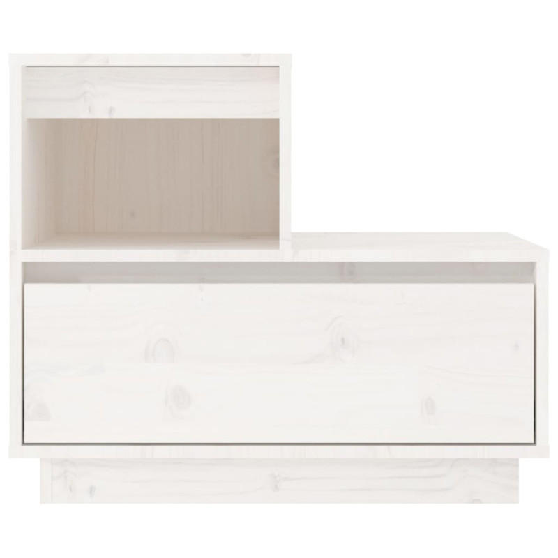 Produktbild för Sängbord vit 60x34x51 cm massiv furu