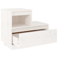 Miniatyr av produktbild för Sängbord 2 st vit 60x34x51 cm massiv furu