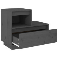Miniatyr av produktbild för Sängbord 2 st grå 60x34x51 cm massiv furu