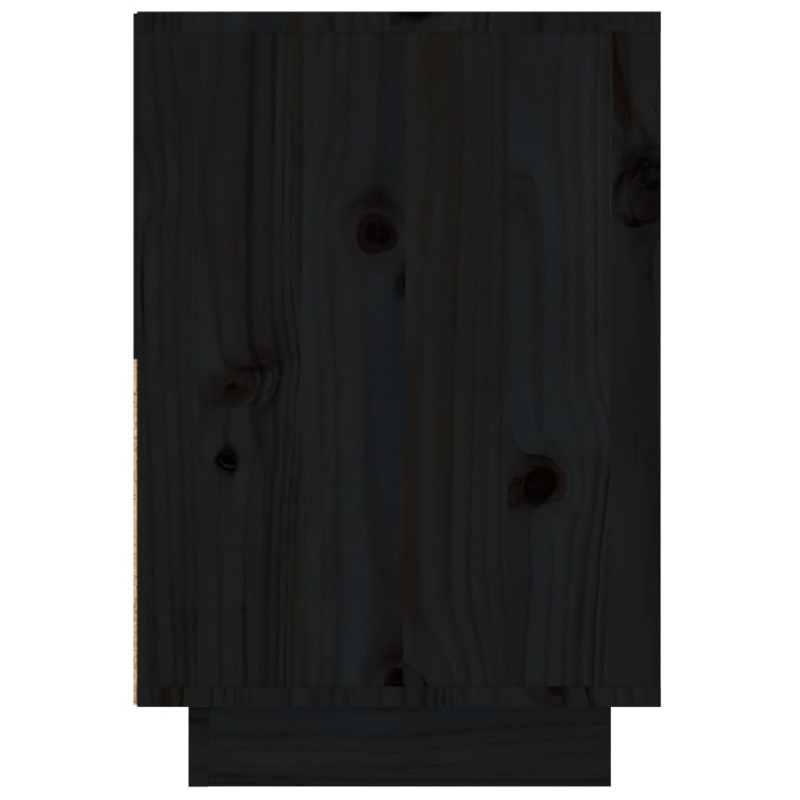 Produktbild för Sängbord svart 60x34x51 cm massiv furu