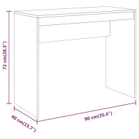Produktbild för Skrivbord rökfärgad ek 90x40x72 cm konstruerat trä