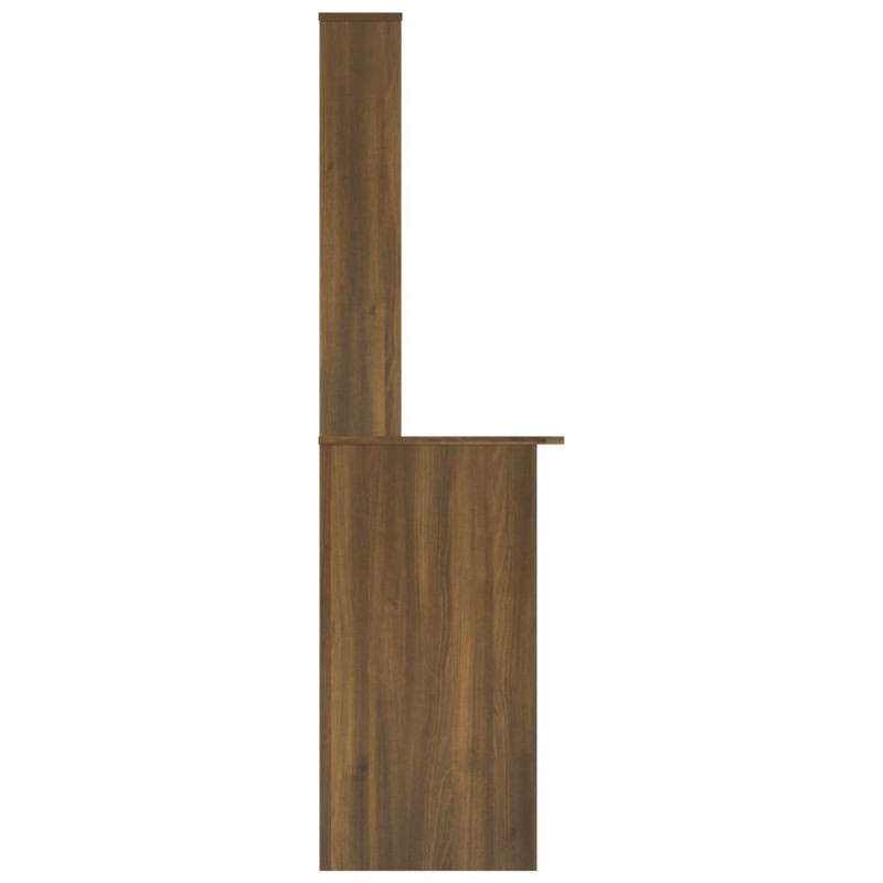 Produktbild för Skrivbord med hyllor brun ek 110x45x157 cm konstruerat trä