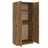 Produktbild för Garderob rökfärgad ek 90x52x200 cm konstruerat trä