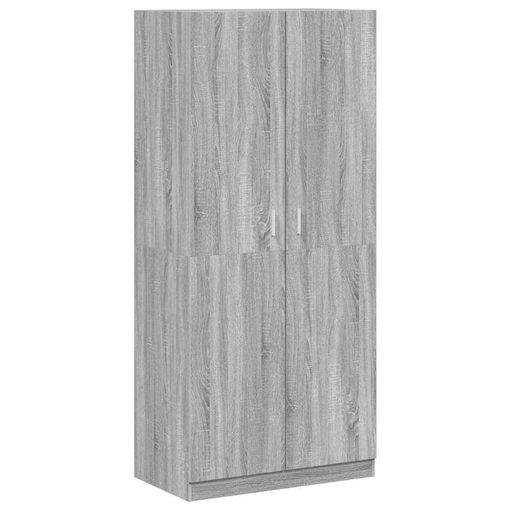 Produktbild för Klädhängare grå sonoma 90x52x200 cm konstruerat trä