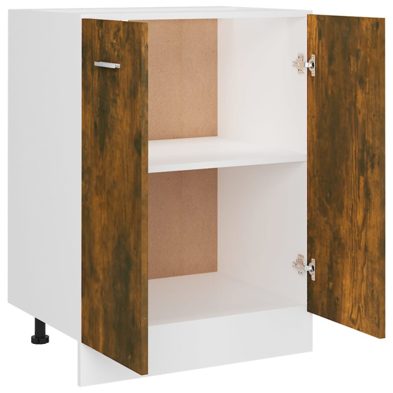 Produktbild för Underskåp rökfärgad ek 60x46x81,5 cm konstruerat trä