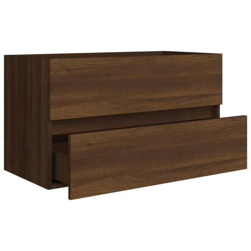 Produktbild för Handfatsskåp brun ek 80x38,5x45 cm konstruerat trä