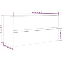 Produktbild för Handfatsskåp rökfärgad ek 90x38,5x45 cm konstruerat trä