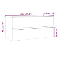 Produktbild för Handfatsskåp rökfärgad ek 100x38,5x45 cm konstruerat trä