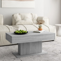 Produktbild för Soffbord grå sonoma-ek 96x50x45 cm konstruerat trä