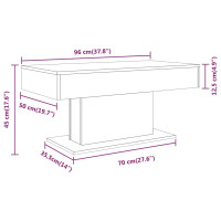 Produktbild för Soffbord grå sonoma-ek 96x50x45 cm konstruerat trä