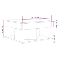 Produktbild för Soffbord rökfärgad ek 57x57x30 cm konstruerat trä