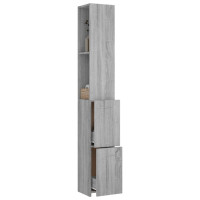 Miniatyr av produktbild för Badrumsskåp grå sonoma 25x26,5x170 cm konstruerat trä