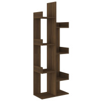 Produktbild för Bokhylla brun ek 48x25,5x140 cm konstruerat trä