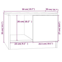 Produktbild för Soffbord grå sonoma-ek 50x50x36 cm konstruerat trä
