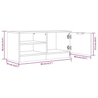 Produktbild för Tv-bänk brun ek 80x35x36,5 cm konstruerat trä