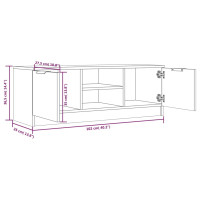 Produktbild för Tv-bänk rökfärgad ek 102x35x36,5 cm konstruerat trä