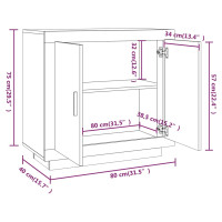 Produktbild för Skåp grå sonoma-ek 80x40x75 cm konstruerat trä