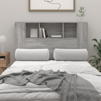 Miniatyr av produktbild för Sänggavel med förvaring grå sonoma 120x18,5x102,5 cm