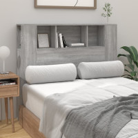 Miniatyr av produktbild för Sänggavel med förvaring grå sonoma 120x18,5x102,5 cm