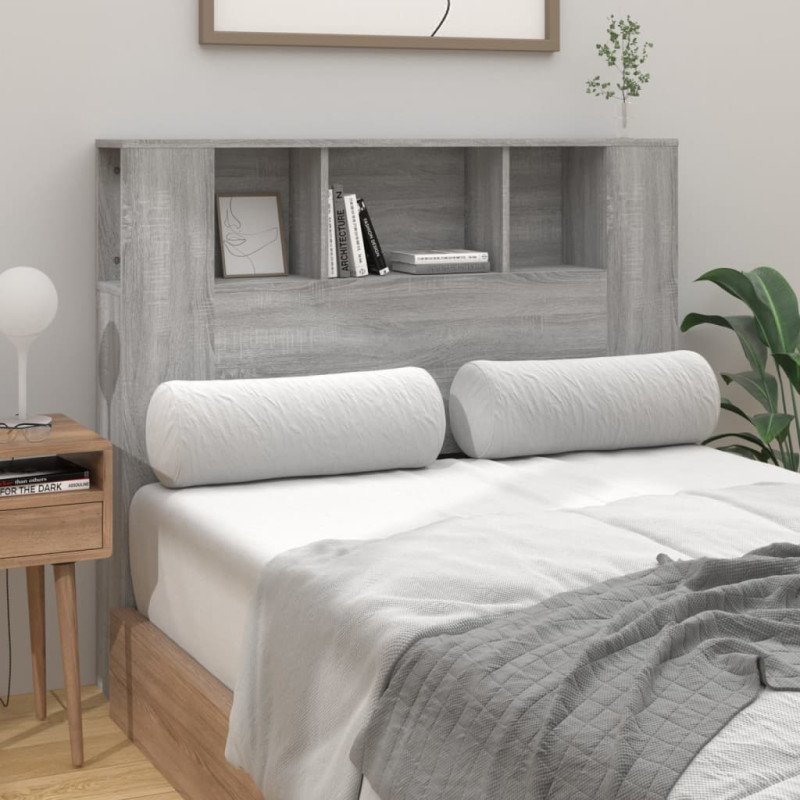 Produktbild för Sänggavel med förvaring grå sonoma 120x18,5x102,5 cm