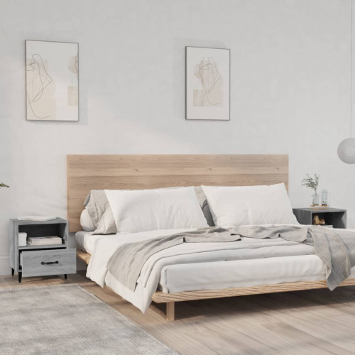 vidaXL Sängbord 2 st grå sonoma konstruerat trä