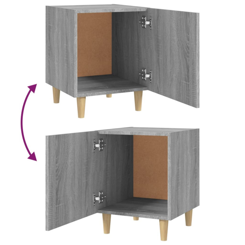 Produktbild för Sängbord grå sonoma konstruerat trä