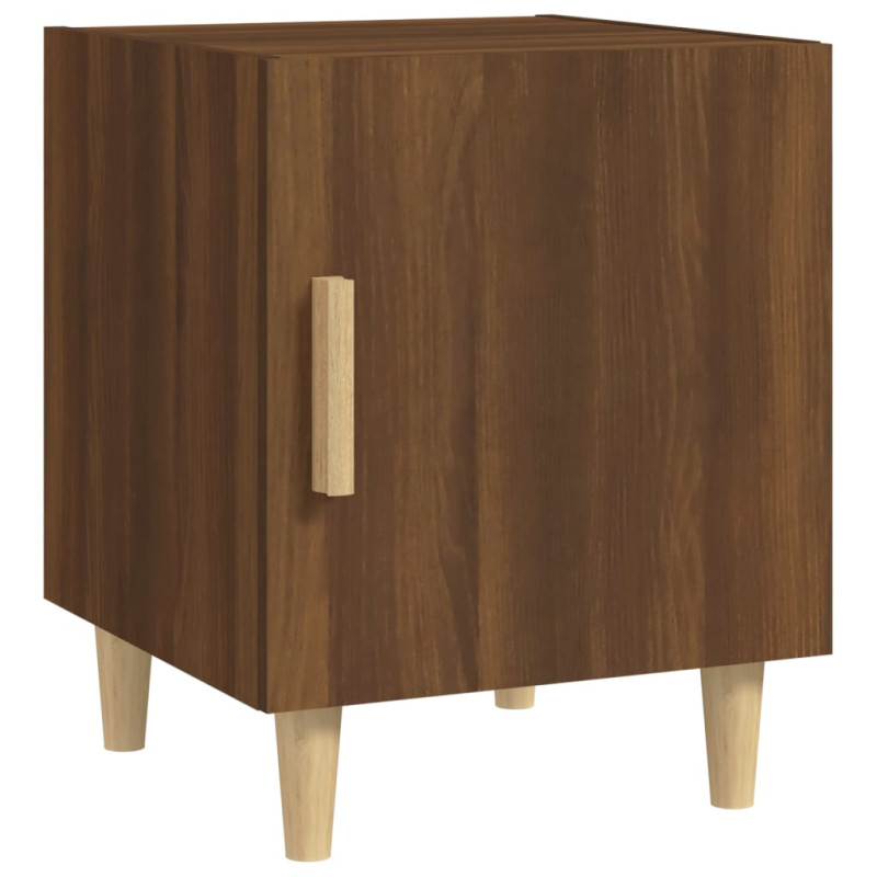 Produktbild för Sängbord brun ek konstruerat trä