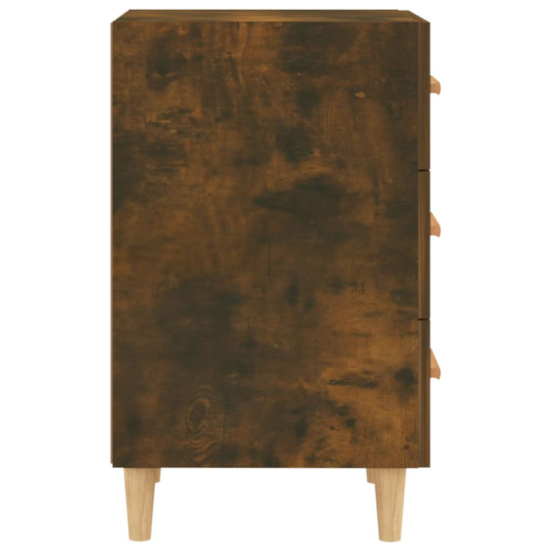 Produktbild för Sängbord rökfärgad ek 40x40x66 cm konstruerat trä