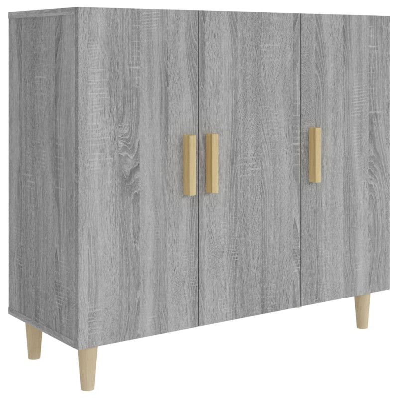 Produktbild för Skänk grå sonoma 90x34x80 cm konstruerat trä