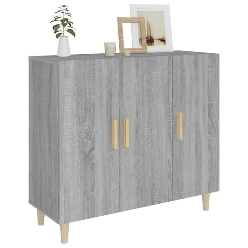 Produktbild för Skänk grå sonoma 90x34x80 cm konstruerat trä