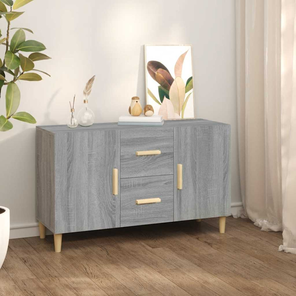 Produktbild för Skänk grå sonoma 100x36x60 cm konstruerat trä