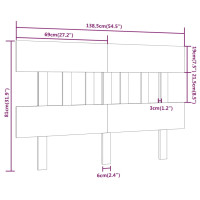 Produktbild för Sänggavel vit 138,5x3x81 cm massiv furu