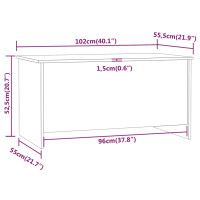 Produktbild för Soffbord rökfärgad ek 102x55,5x52,5 cm konstruerat trä