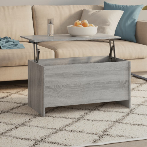 vidaXL Soffbord grå sonoma-ek 102x55,5x52,5 cm konstruerat trä - Soffbord