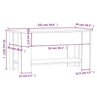 Produktbild för Soffbord grå sonoma 101x49x52 cm konstruerat trä