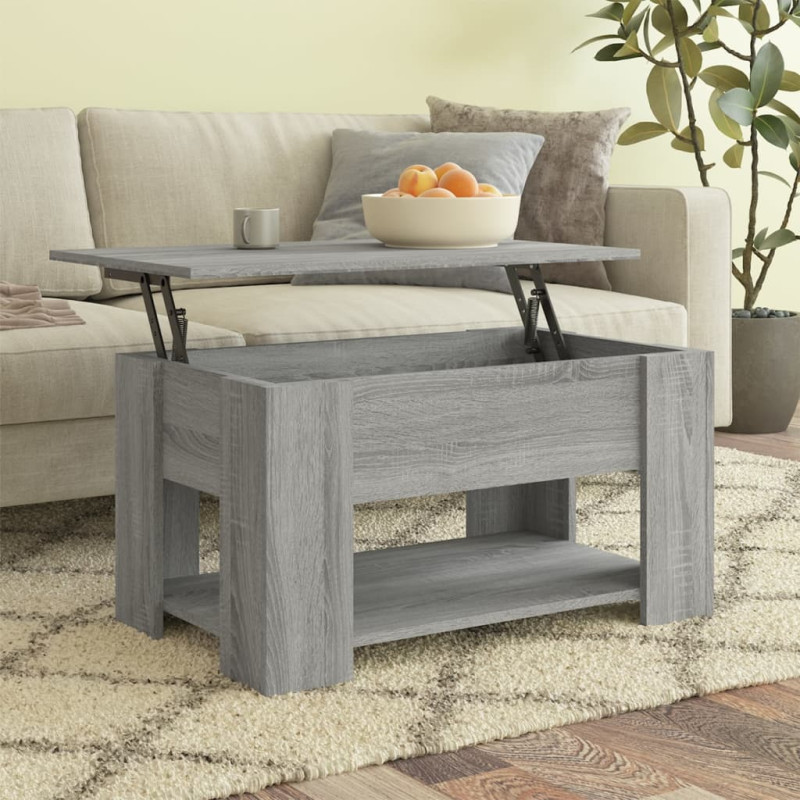 Produktbild för Soffbord grå sonoma-ek 79x49x41 cm konstruerat trä