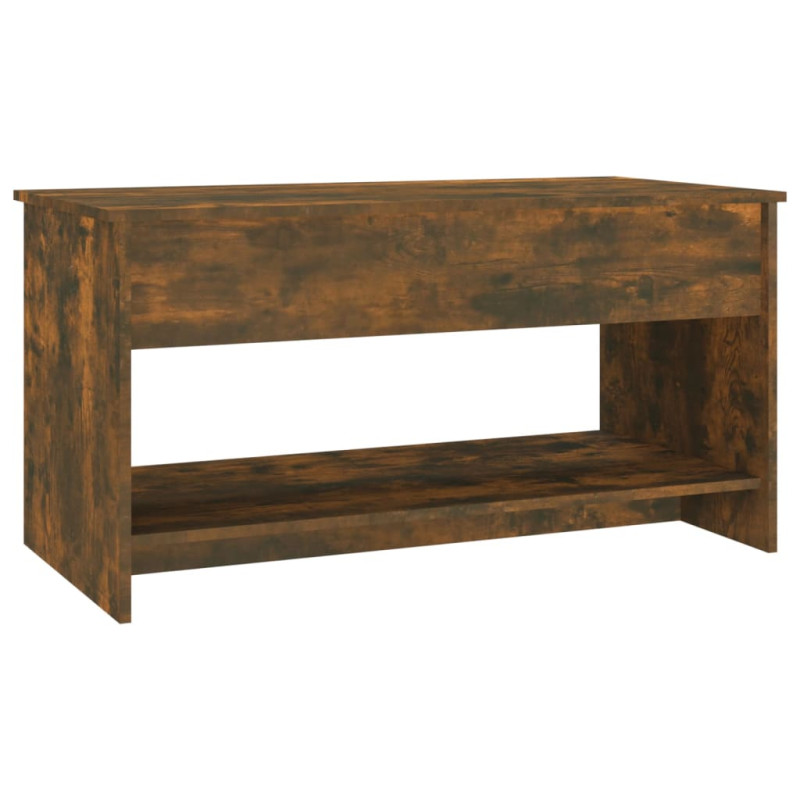 Produktbild för Soffbord rökfärgad ek 102x50x52,5 cm konstruerat trä